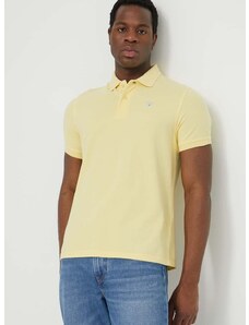 Βαμβακερό μπλουζάκι πόλο Barbour χρώμα: κίτρινο