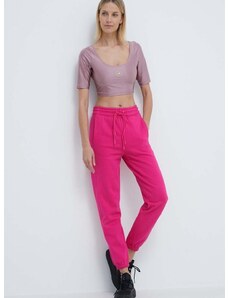 Παντελόνι φόρμας adidas by Stella McCartney χρώμα: ροζ, IS1215