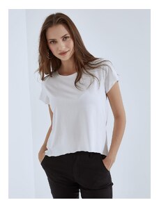 Celestino Ασύμμετρη κοντομάνικη μπλούζα λευκο για Γυναίκα
