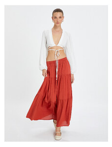 Koton Long Skirt with Tie Waist and Ruffles in a Comfortable Cut