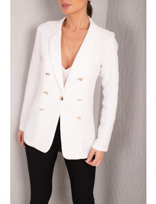 armonika Women's White Buttoned Jacket