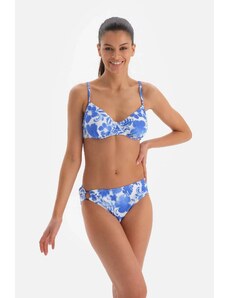 Dagi Blue - White Compression Underwire Bikini Top