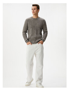 Koton Knitwear Sweater Crew Neck Knitted Textured Long Sleeve