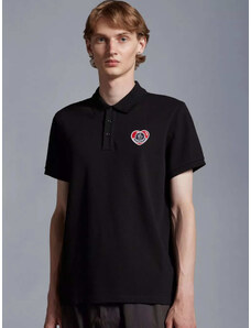 Moncler Polo μπλούζα κανονική γραμμή μαύρο