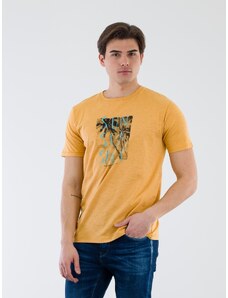 REBASE T-Shirt Ανδρικό Με Στάμπα 'SUN, SEA, SALT' - Κίτρινο - 008002