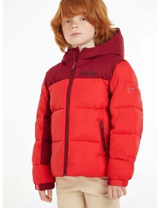 Παιδικό μπουφάν Tommy Hilfiger χρώμα: κόκκινο