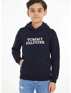 Παιδική μπλούζα Tommy Hilfiger χρώμα: ναυτικό μπλε, με κουκούλα