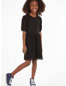 Παιδικό φόρεμα Tommy Hilfiger χρώμα: μαύρο