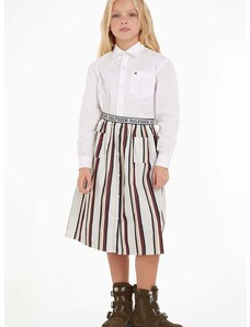 Παιδική βαμβακερή φούστα Tommy Hilfiger χρώμα: άσπρο