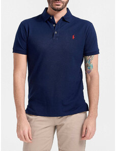 Polo Ralph Lauren Polo μπλούζα slim fit μπλε σκούρο