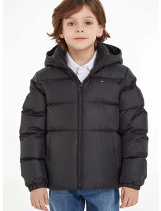 Παιδικό μπουφάν με πούπουλα Tommy Hilfiger χρώμα: μαύρο