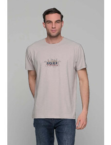 Ανδρικό T-Shirt Φλάμα Άνετη Γραμμή Μπεζ Everbest