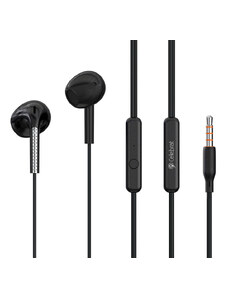 CELEBRAT earphones με μικρόφωνο G28, 3.5mm, 1.2m, μαύρα