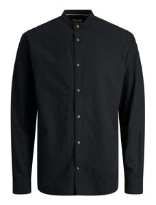JACK & JONES Πουκαμισο Jjesummer Band Linen Blend Shirt Ls 12248385 C-N10 black