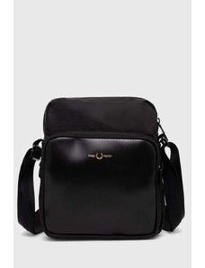 Σακκίδιο Fred Perry Nylon Twill Leather Side Bag χρώμα: μαύρο, L7275.774