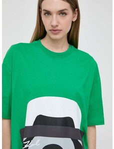 Βαμβακερό μπλουζάκι Karl Lagerfeld x Darcel Disappoints γυναικείο, χρώμα: πράσινο