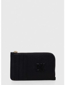 Δερμάτινο πορτοφόλι Dkny γυναικεία, χρώμα: μαύρο