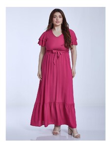 Celestino Βαμβακερό φόρεμα με βολάν μωβ για Γυναίκα