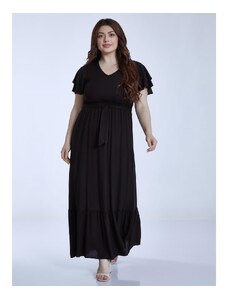 Celestino Βαμβακερό φόρεμα με βολάν μαυρο για Γυναίκα