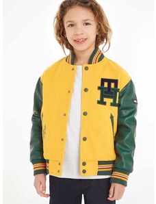 Παιδικό μπουφάν Tommy Hilfiger χρώμα: κίτρινο