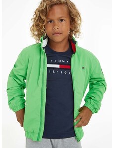Παιδικό μπουφάν Tommy Hilfiger χρώμα: πράσινο
