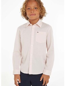 Παιδικό πουκάμισο Tommy Hilfiger χρώμα: ροζ