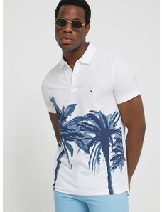 Βαμβακερό μπλουζάκι πόλο Tommy Hilfiger χρώμα: άσπρο