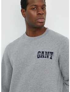 Βαμβακερή μπλούζα Gant χρώμα: γκρι