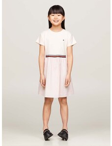 Παιδικό βαμβακερό φόρεμα Tommy Hilfiger χρώμα: ροζ