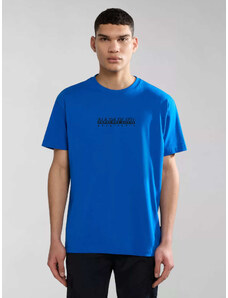 Napapijri T-shirt Box loose fit μπλε ρουά