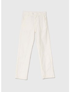 Παντελόνι με λινό μείγμα για παιδιά Guess χρώμα: άσπρο