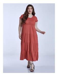 Celestino Βαμβακερό maxi φόρεμα κοκκινο ανοιχτο για Γυναίκα