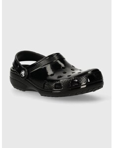 Παιδικές παντόφλες Crocs CLASSIC HIGH SHINE CLOG χρώμα: μαύρο