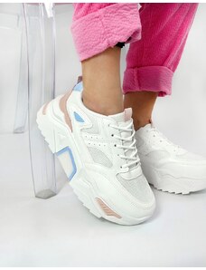 INSHOES Sneakers με διπλή chunky σόλα Λευκό/Ροζ