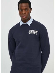 Βαμβακερή μπλούζα Gant χρώμα: ναυτικό μπλε
