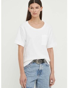 Βαμβακερό μπλουζάκι Marc O'Polo γυναικεία, χρώμα: άσπρο