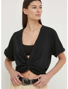 Βαμβακερό μπλουζάκι BA&SH DENALI γυναικείο, χρώμα: μαύρο, 1E24DENA