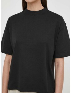 Βαμβακερό μπλουζάκι Theory γυναικεία, χρώμα: μαύρο