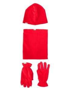 ALTINYILDIZ CLASSICS Men's Red Anti-pilling Warm Water Repellent Fleece Beanie Neck Collar Gloves Set