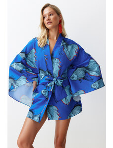 Trendyol Kimono &; Caftan - Μπλε - Κανονική εφαρμογή