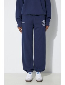 Βαμβακερό παντελόνι Sporty & Rich Eden Crest Sweatpants χρώμα: ναυτικό μπλε, SW1072NA