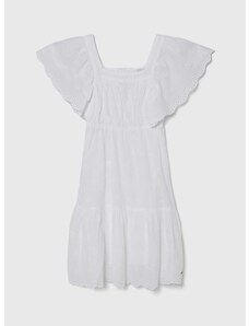Παιδικό βαμβακερό φόρεμα Pepe Jeans ODELET χρώμα: άσπρο