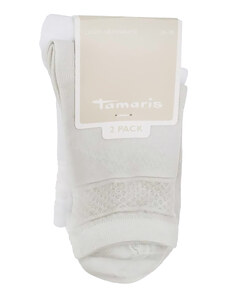 Tamaris Light Grey/White Γυναικείες Κάλτσες Γκρι /Λευκές-2 Pack (99645)
