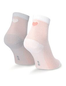 Tamaris White/Grey Γυναικείες Κάλτσες Λευκές/Γκρι -2 Pack (99661)