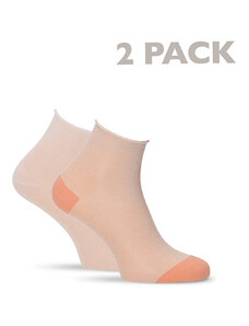Tamaris Orange/White Γυναικείες Κάλτσες Πορτοκαλί/Λευκές-2 Pack (99652)