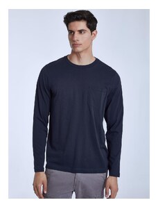 Celestino Ανδρική βαμβακερή μπλούζα με τσέπη σκουρο μπλε για Άντρα