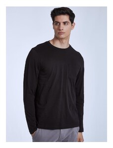 Celestino Ανδρική βαμβακερή μπλούζα με τσέπη μαυρο για Άντρα
