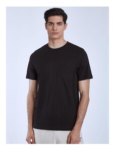 Celestino Μονόχρωμο ανδρικό t-shirt με τσέπη μαυρο για Άντρα