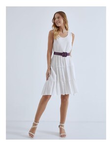 Celestino Mini αμάνικο φόρεμα με βολάν λευκο για Γυναίκα