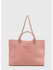 Τσάντα παραλίας Guess CANVAS χρώμα: ροζ, E4GZ16 WFCE0